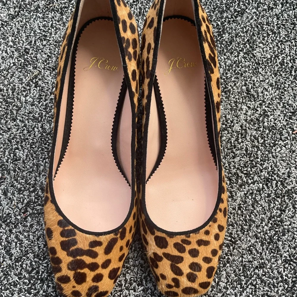 J.Crew Block-heel pumps in leopard calf hair-L357 - Picture 5 of 8